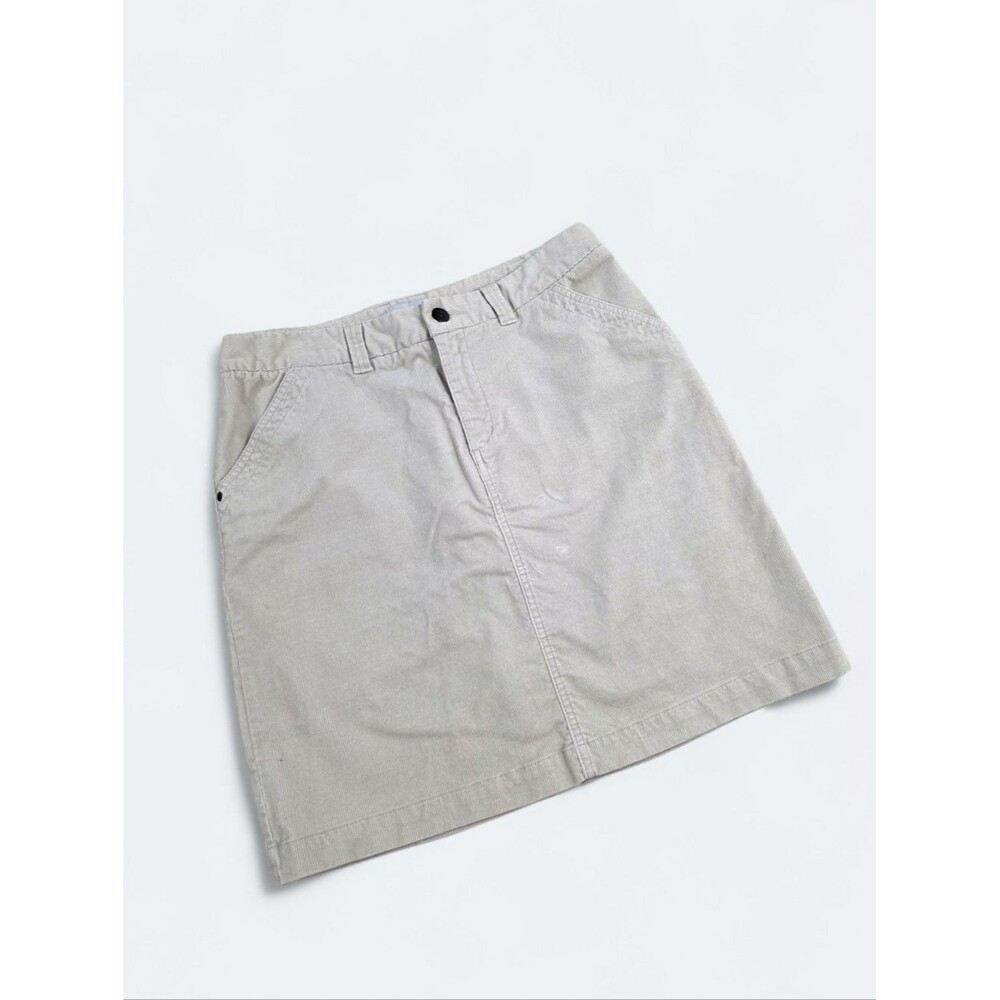Merona Beige Corduroy Mini Skirt Size 10 Straight Pencil Pockets Retro